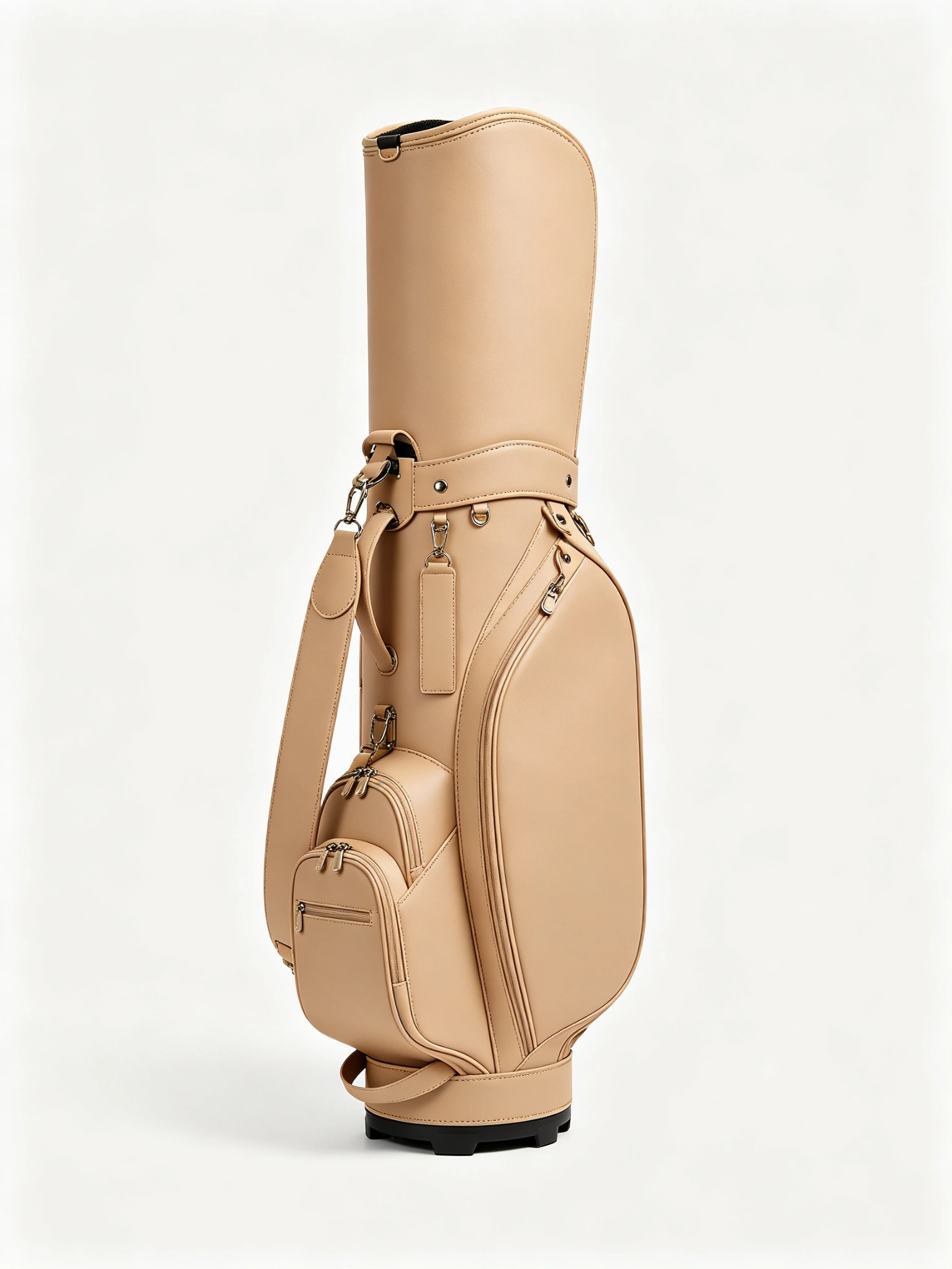 Light leather bag tested to resist yellowing and stains