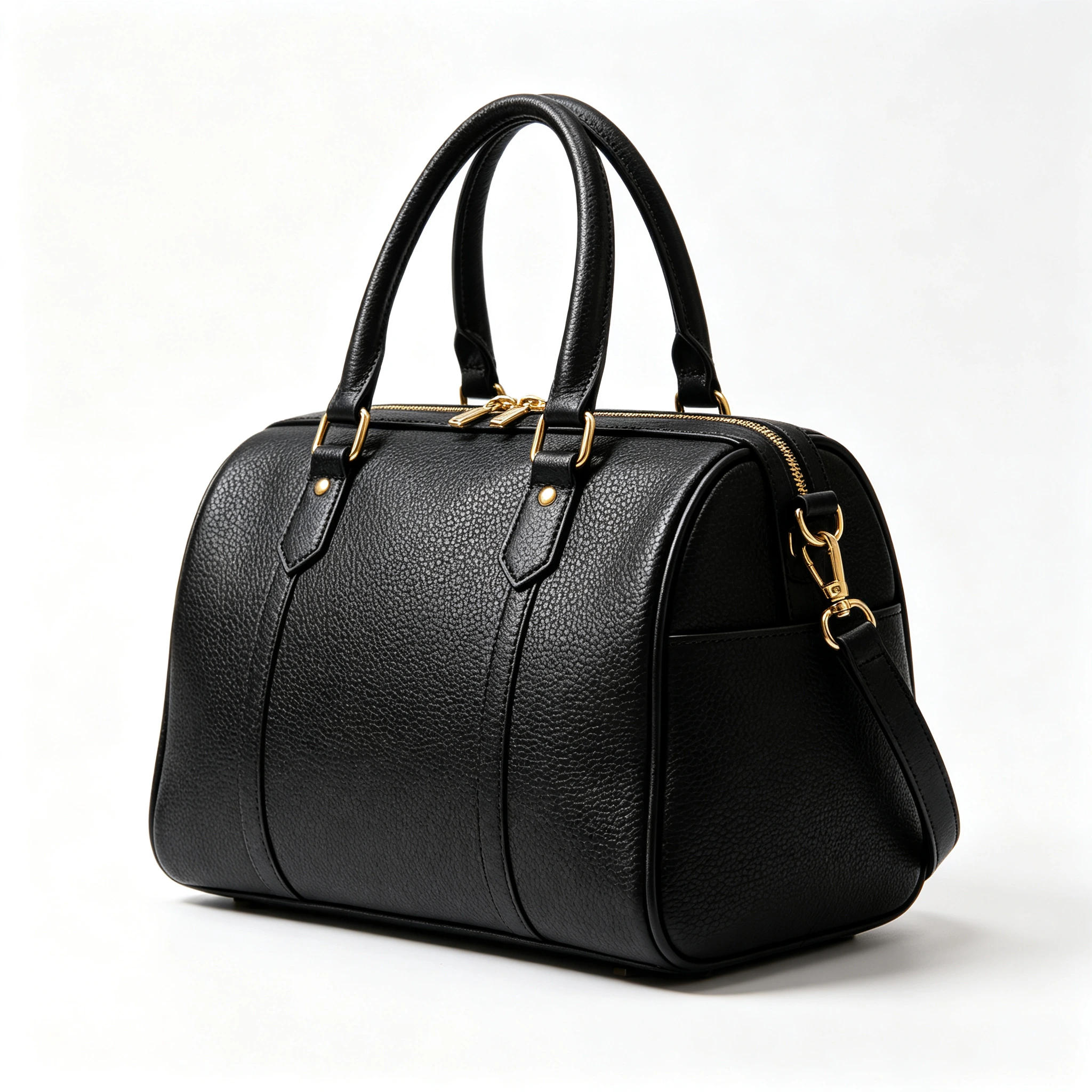 Debossed and embossed leather panels with contrasting textures