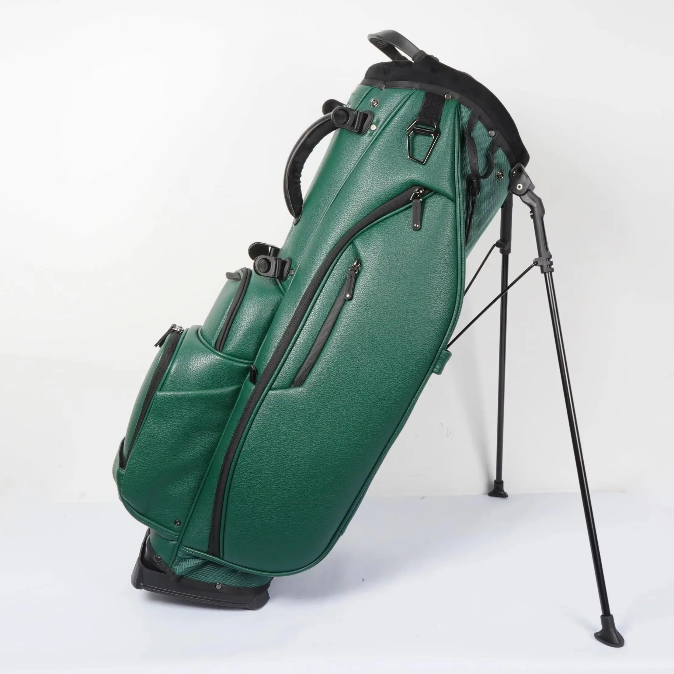 Golf bags in garage wall-mounted storage system